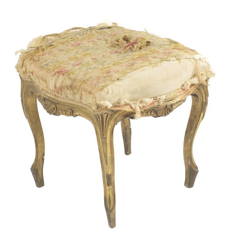 Appraisal: A Victorian carved giltwood square stool