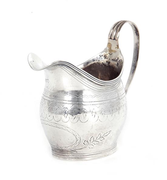 Appraisal: George III sterling creamer London dated H and ozT