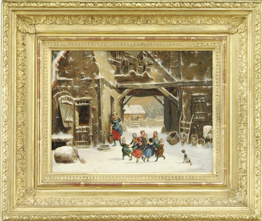 Appraisal: LOUIS-CLAUDE MALBRANCHE French - RING AROUND THE ROSY Oil on