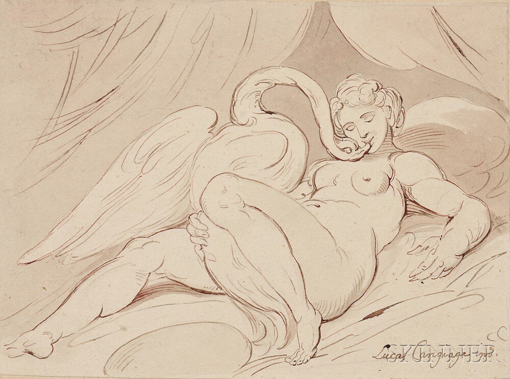 Appraisal: School of Thomas Rowlandson British - Leda and the Swan