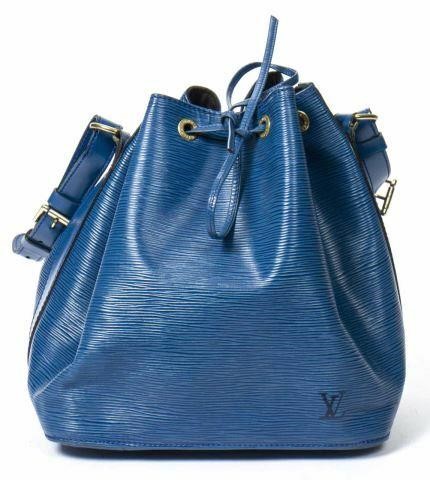 Appraisal: Louis Vuitton Noe PM bucket bag in blue Epi leather