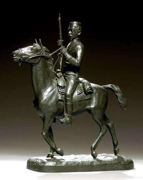 Appraisal: BRONZE MOUNTIE BY KRACZKOWSKI Well cast and detailed bronze sculpture