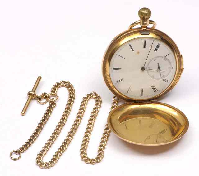 Appraisal: AN CT GOLD FULL HUNTER QUARTER REPEATER POCKET WATCH with