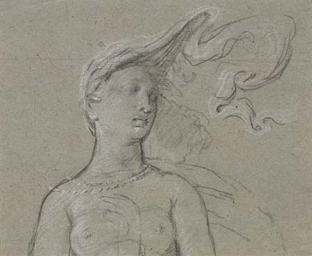 Appraisal: ELIHU VEDDER Study for the Phorcydes Charcoal with white heightening