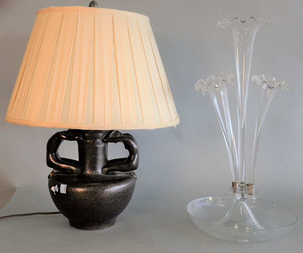 Appraisal: Five Piece Lot to include Art Deco hanging six light