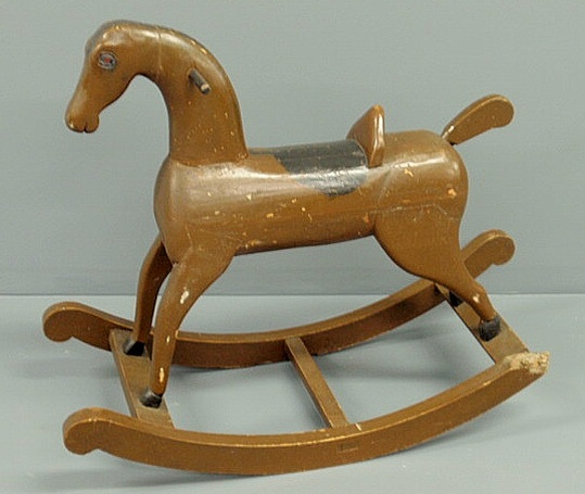 Appraisal: Wooden rocking horse c with paint of a later date