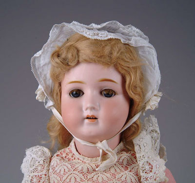 Appraisal: BISQUE GERMAN GIRL DOLL Germany B Blue glass eyes open