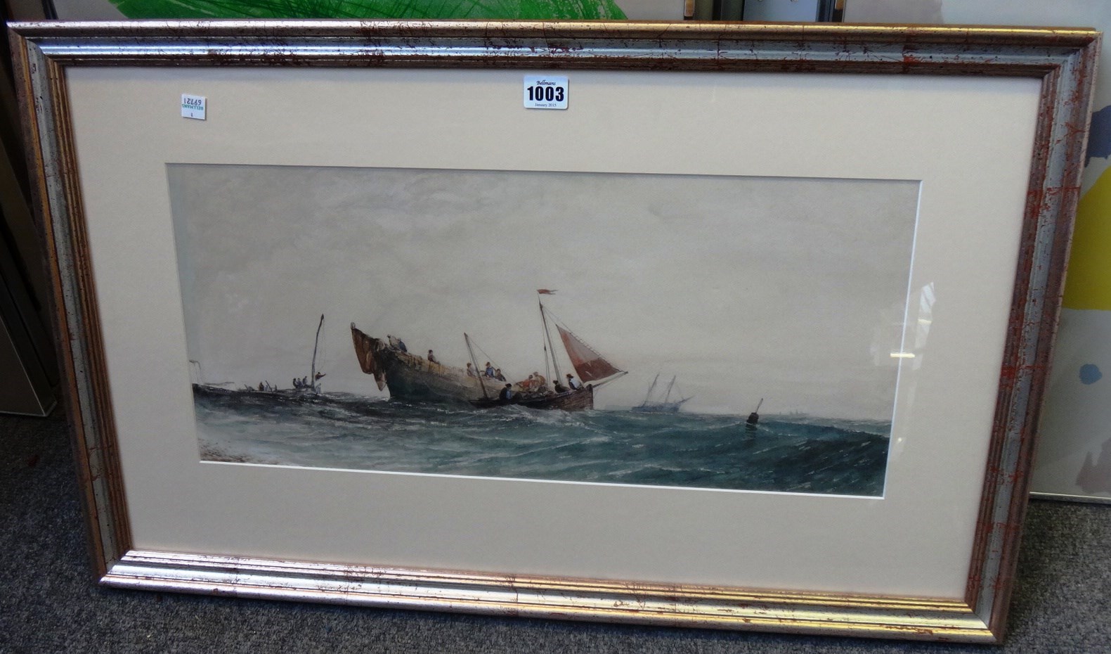 Appraisal: English School th century Vessels off the coast watercolour indistinctly