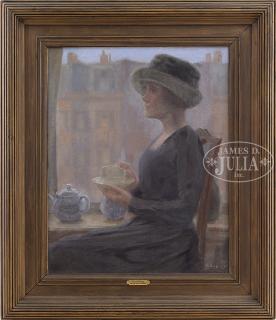 Appraisal: ALFRED GALPIN KELLOGG American - AFTERNOON TEA BACKBAY BOSTON Oil