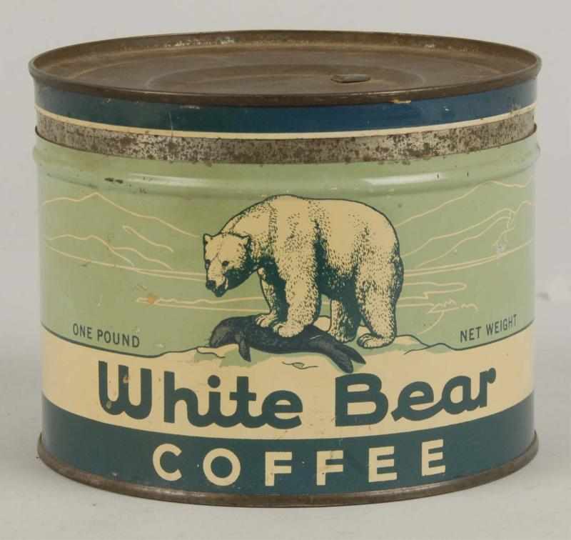 Appraisal: White Bear Coffee -Pound Tin Condition Excellent Plus Size T