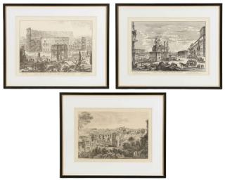 Appraisal: Three Etchings from Piranesi's Vedute di Roma After Giovanni Battista