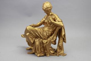 Appraisal: Antique Gilt Metal Figure of a Woman Antique Gilt Metal