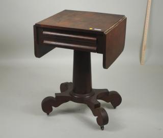 Appraisal: American Mahogany Classical One Drawer Table American mahogany classical one