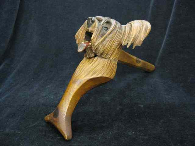 Appraisal: Black Forest Carved Wooden Nut Crackerof a Dog '' excellent