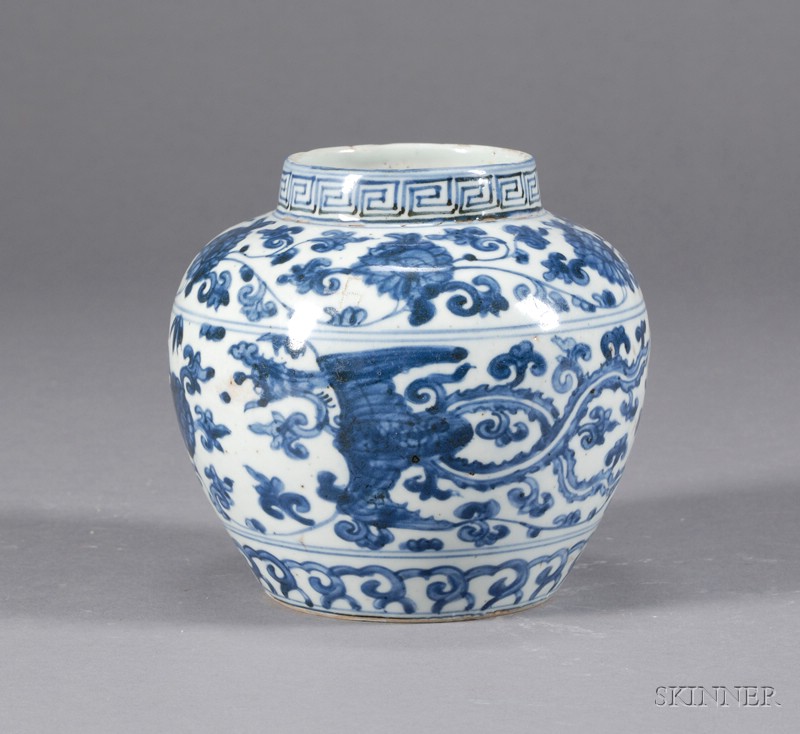 Appraisal: Porcelain Jar China Ming period - underglaze blue decoration of