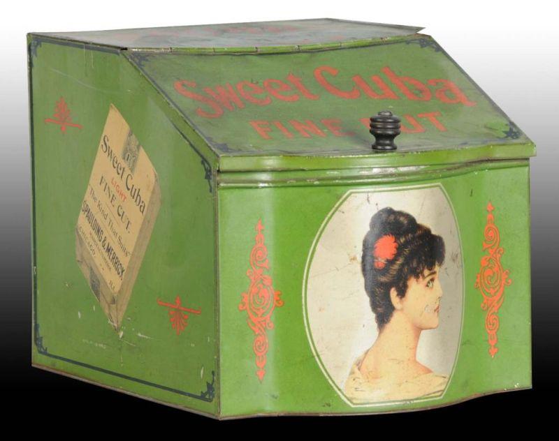 Appraisal: Sweet Cuba Small Store Bin Description Featuring girl General soiling