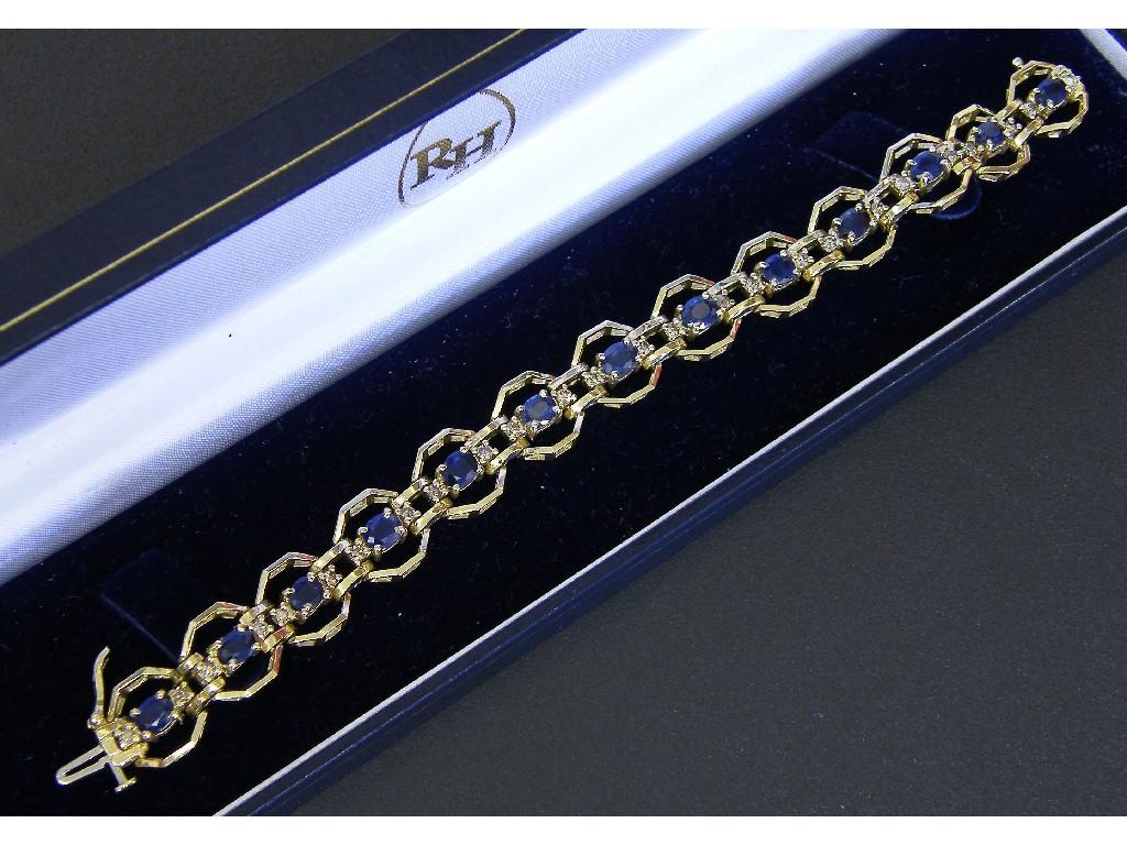 Appraisal: k diamond and gem set bracelet gm boxed