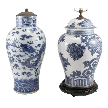 Appraisal: Two Chinese Export Porcelain Blue and White Vases Estimate -