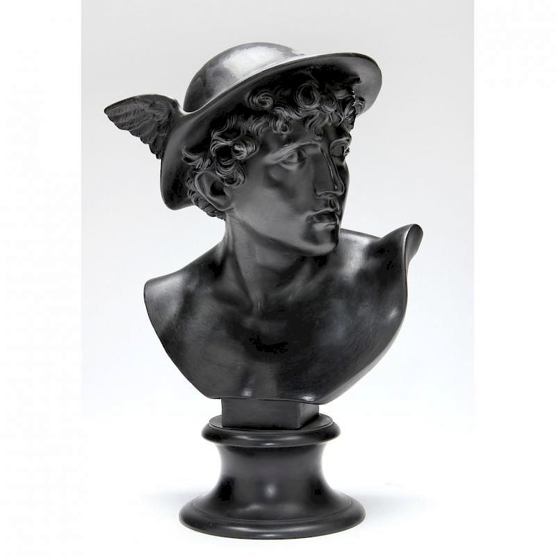 Appraisal: A Wedgwood Black Basalt Bust of Mercury late th century