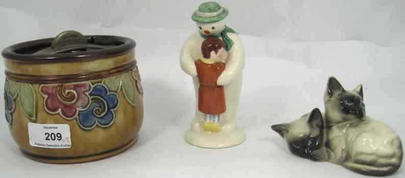 Appraisal: Royal Doulton Lambeth Tobacco Jar and Cover Snowman Figure Thank