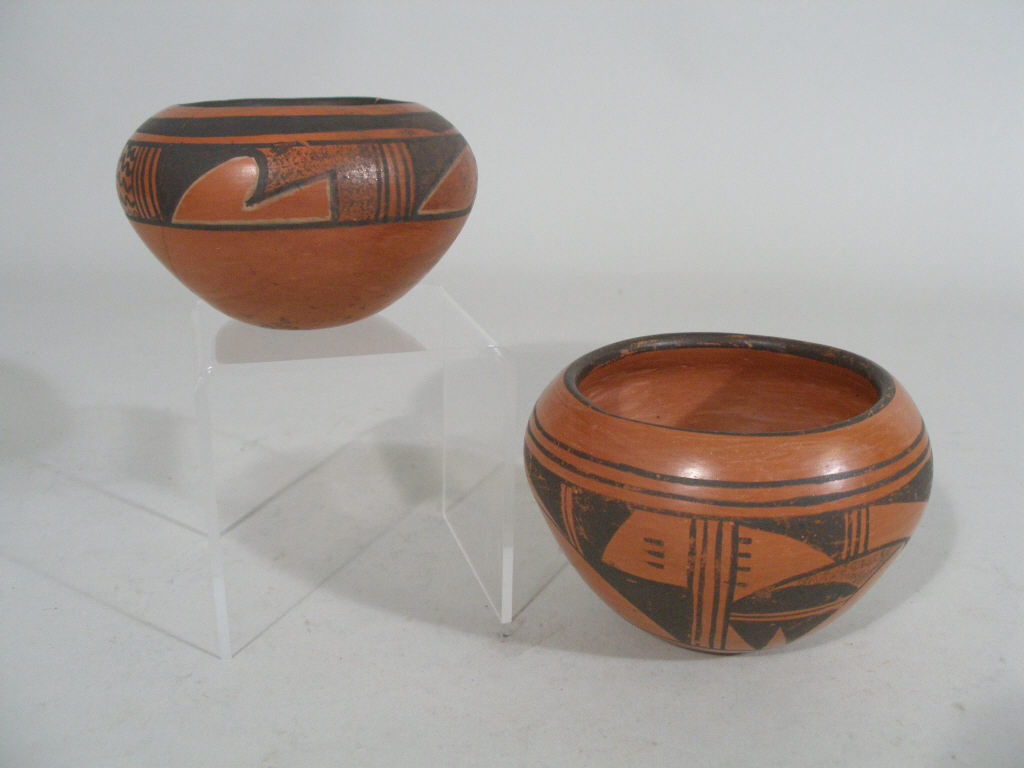 Appraisal: Two Original Frog Woman Hopi Ceramic Bowls by Paqua Naha