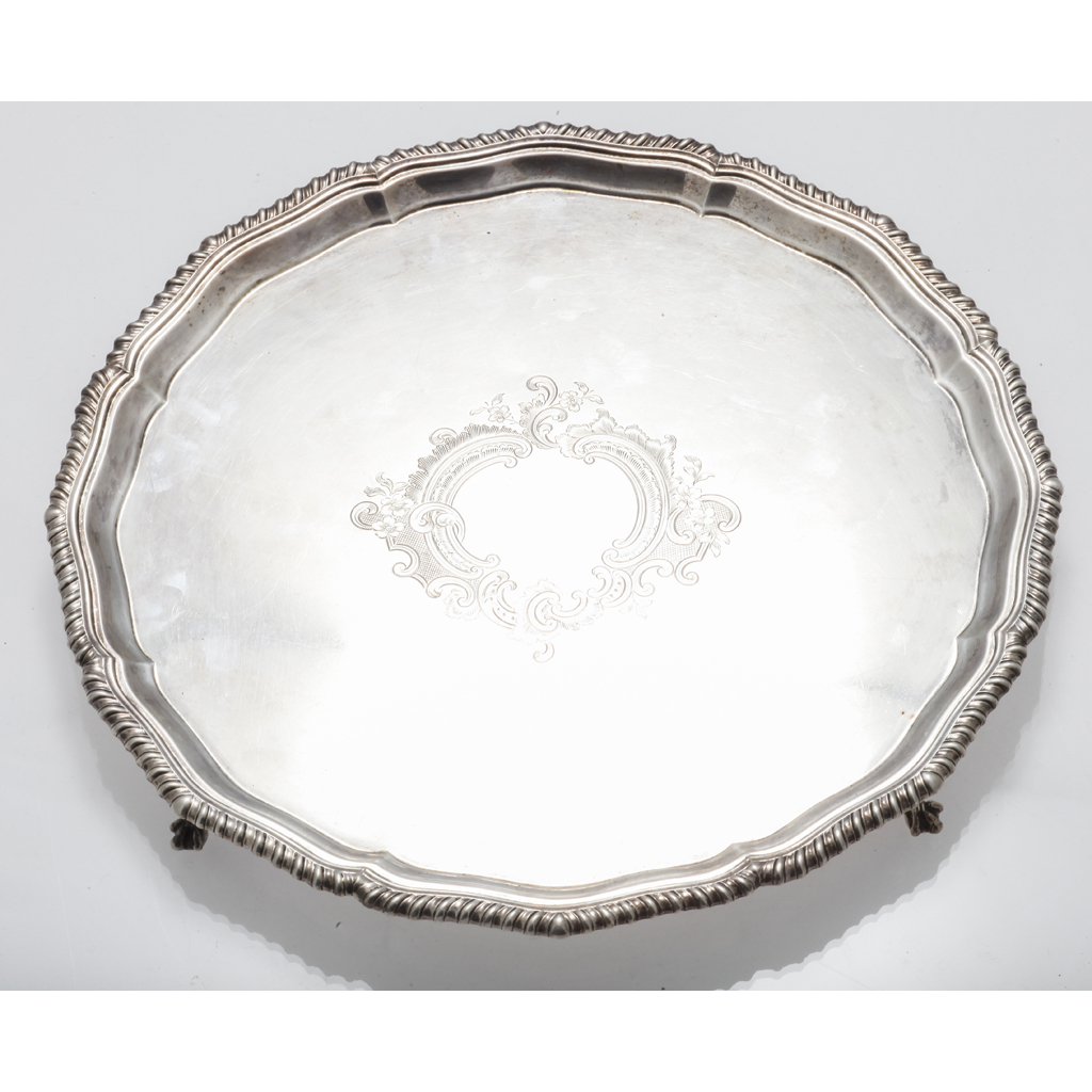 Appraisal: A Georgian style salver Robert Pringle Sons London of circular