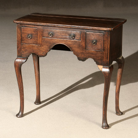 Appraisal: George III Oak Dressing Table Circa Top with repaired crack