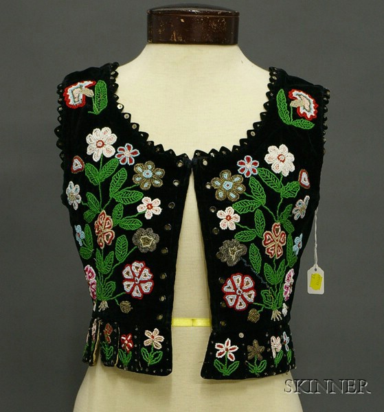 Appraisal: Baltic-style Beaded Velvet Bodice th century