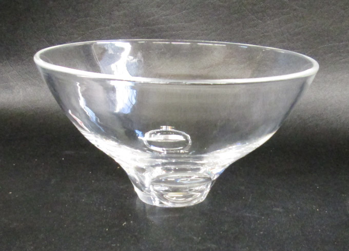 Appraisal: STEUBEN CRYSTAL FOOTED BOWL the clear bowl with applied ornamentation