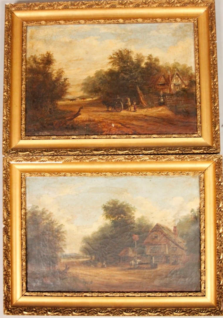 Appraisal: G Cook thC School Figure of horse and cart before