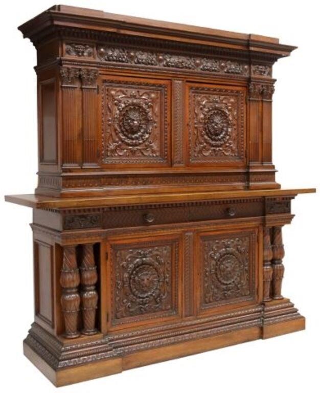 Appraisal: Italian Renaissance Revival walnut sideboard A Brichetto Genova early th