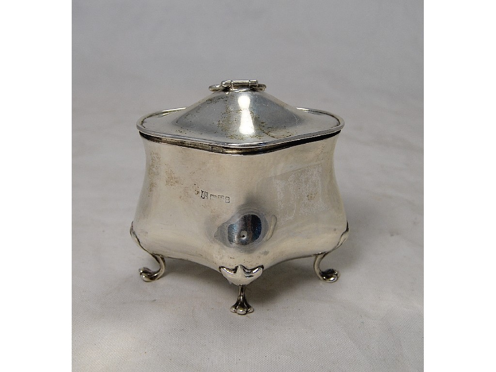 Appraisal: Art Nouveau silver tea caddy having gilt interior Chester to