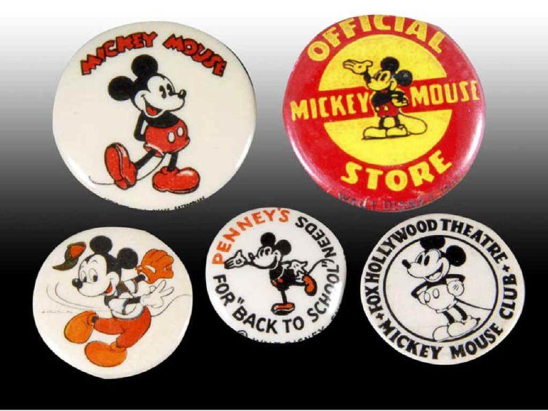 Appraisal: Lot of Disney Mickey Mouse Pinback Buttons Description Included are