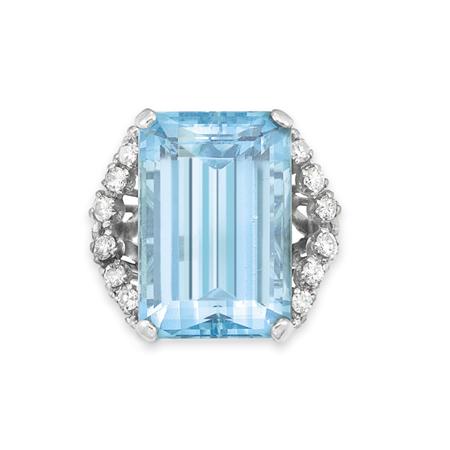 Appraisal: Aquamarine and Diamond Ring Estimate -