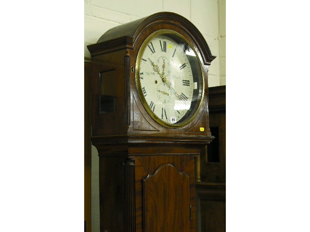 Appraisal: Good Scottish mahogany eight day longcase clock the circular painted