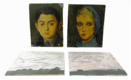 Appraisal: Jonathan Scoville American - four oils on cardboard and boards