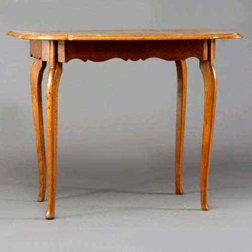 Appraisal: A Scandinavian Rococo Style Parquetry Walnut Side Table th century