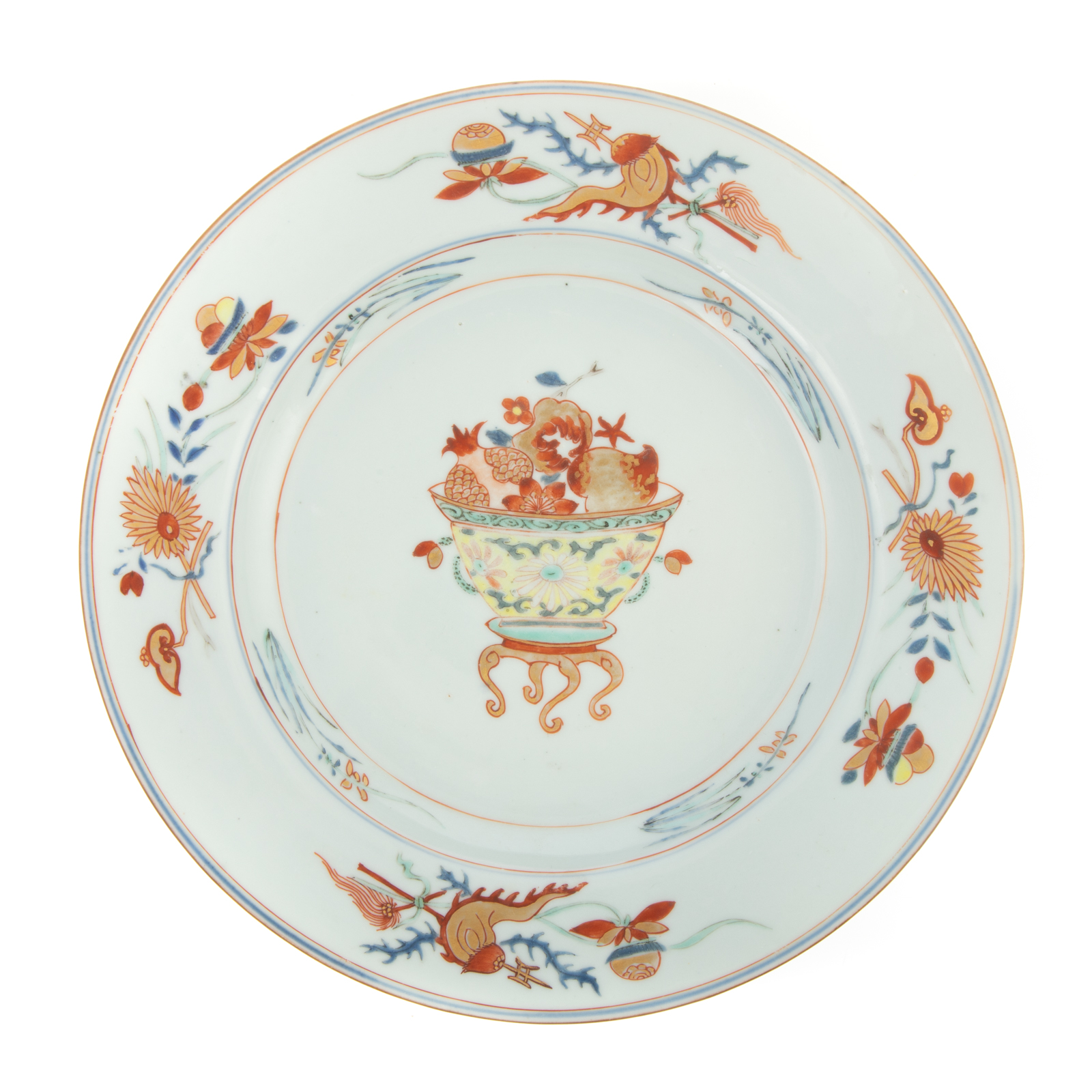 Appraisal: CHINESE EXPORT ROUGE DE FER PLATE Kang Xi Era circa