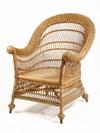 Appraisal: WICKER CHAIR - Heywood-Wakefield natural finish Wicker Armchair with continuous