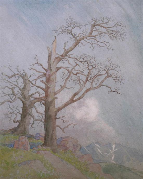 Appraisal: GEORGE ELBERT BURR American - TWO TREES IN WINTER signed