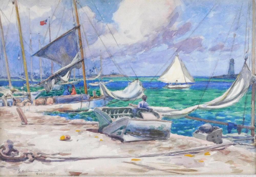 Appraisal: George Henry Clements American - Nassau framed watercolor of sailboats