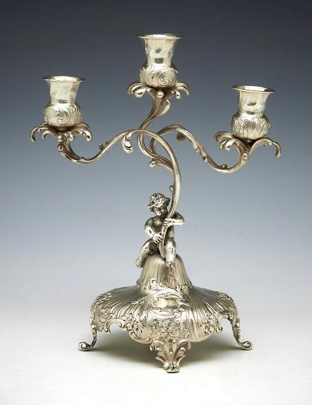 Appraisal: Dutch silver light candlestick h Dutch silver light candlestick featuring