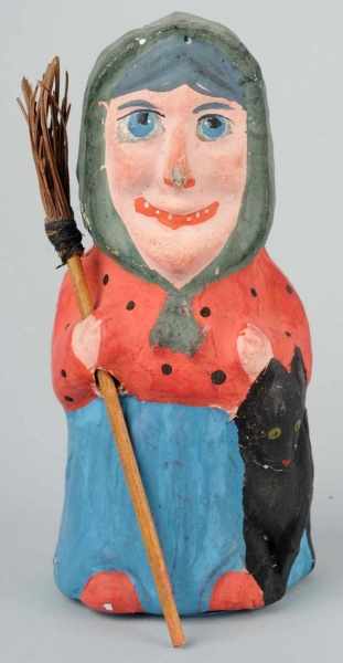 Appraisal: Rare Witch with Broom Candy Container Description German Opens from