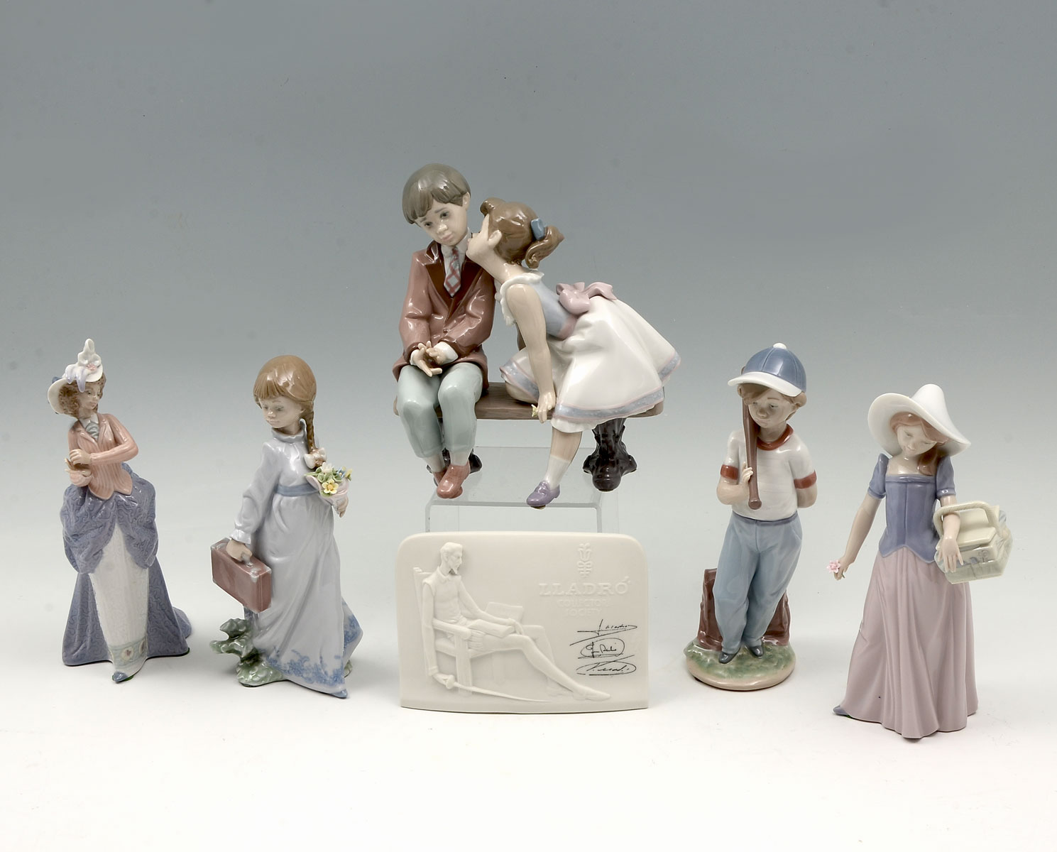 Appraisal: PC LLADRO COLLECTION ''Promenade'' '' h ''School Days'' retired ''