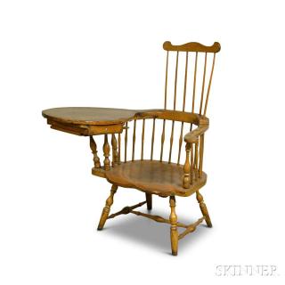 Appraisal: Writing Arm Windsor Chair imperfections ht seat ht in Estimate