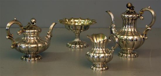 Appraisal: Swedish silver four piece tea and coffee service early th