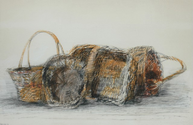 Appraisal: David Michael Shannon - Baskets charcoal and crayon signed 'Shannon'