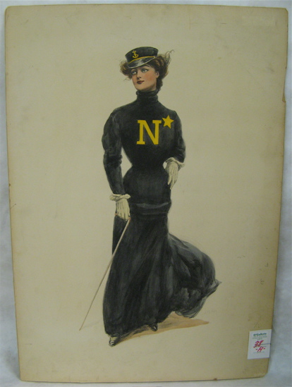 Appraisal: HARRISON FISHER COLOR LITHOGRAPH depicting a young woman in naval