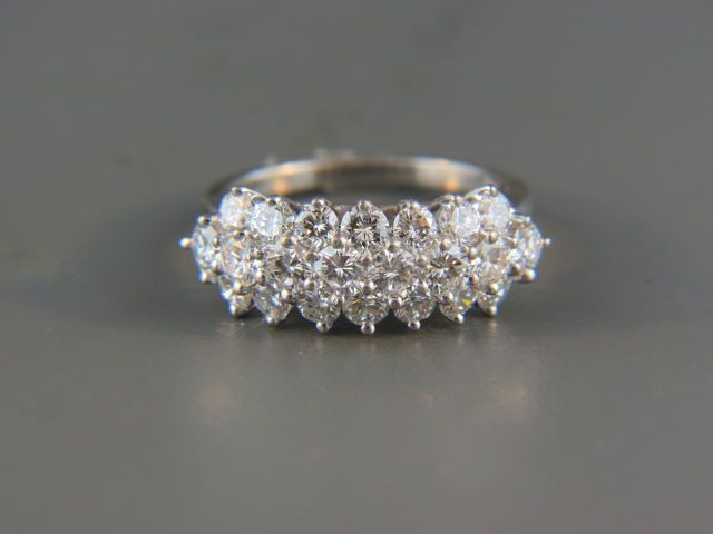 Appraisal: Diamond Ring triple row of diamonds totaling carats high grade