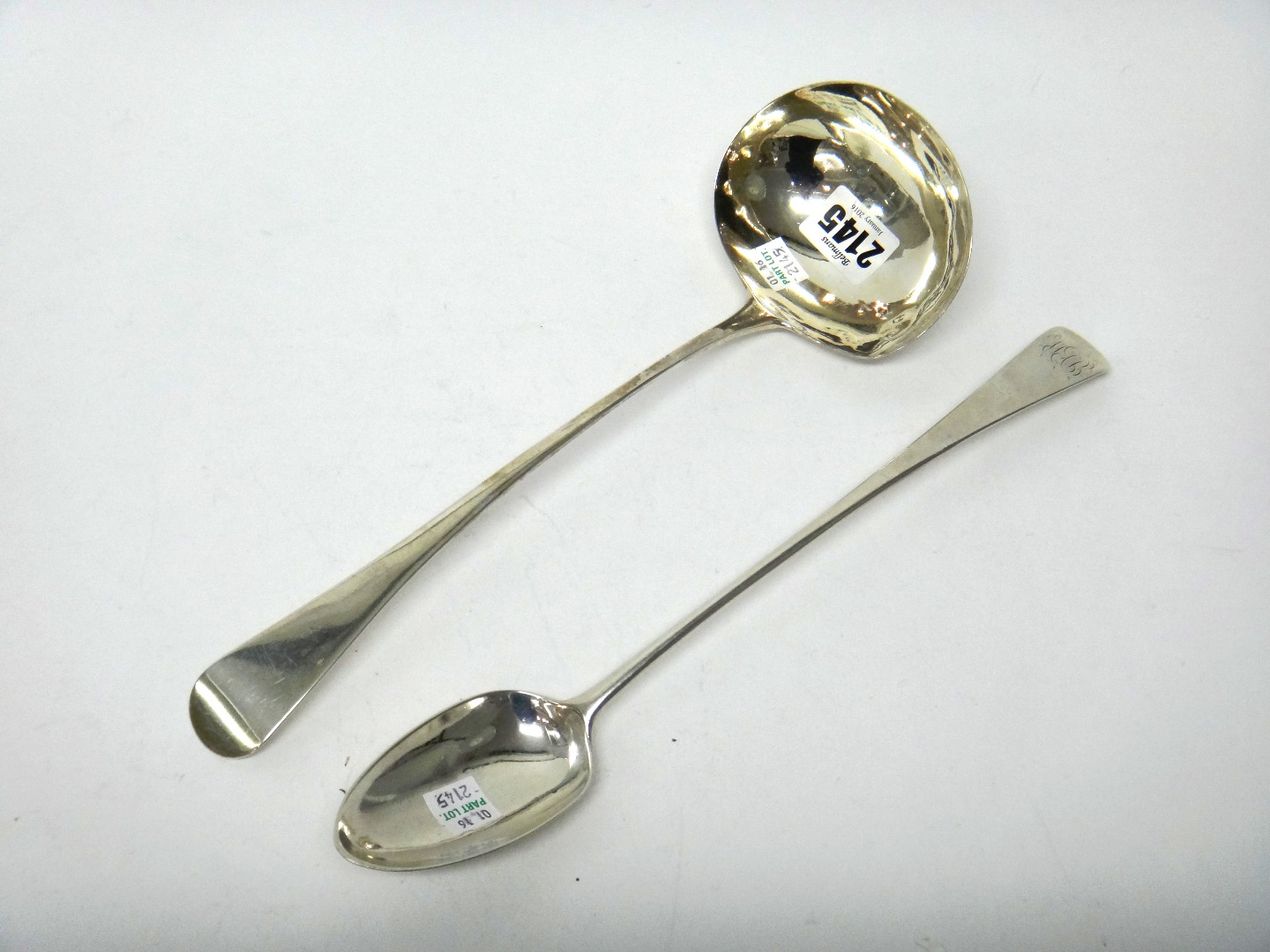 Appraisal: Silver comprising an Old English pattern soup ladle London and